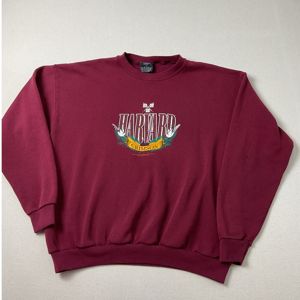 Vintage Harvard Crimson University Red Adult Size XL Long Sleeve Sweatshirt